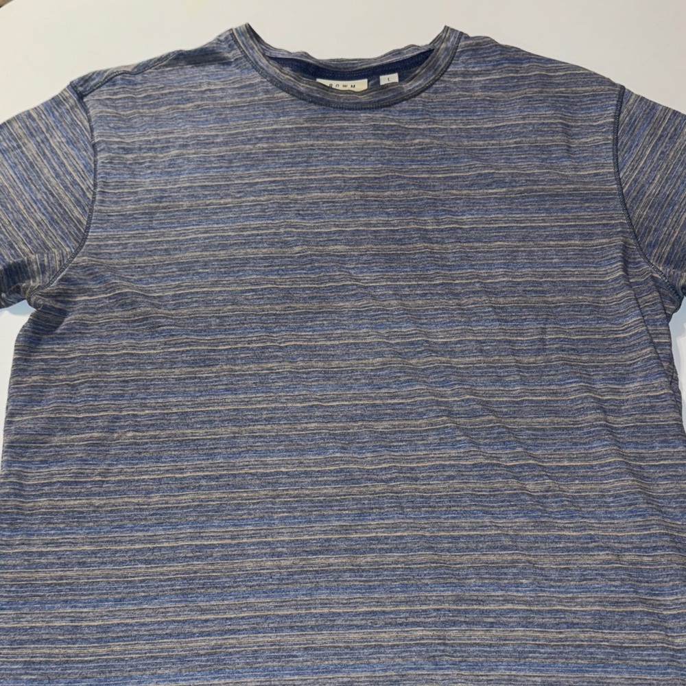 Men's Blue‎ Striped ROWM Short Sleeve Tee